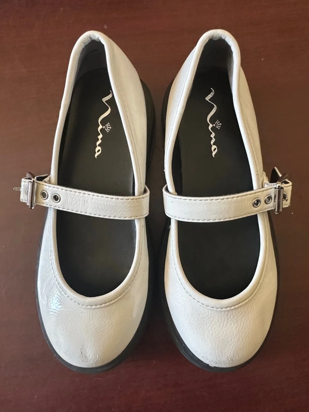 ##114, Young girl size 12, Nina Mary Jane Flats/Buckle Strap not marking sole